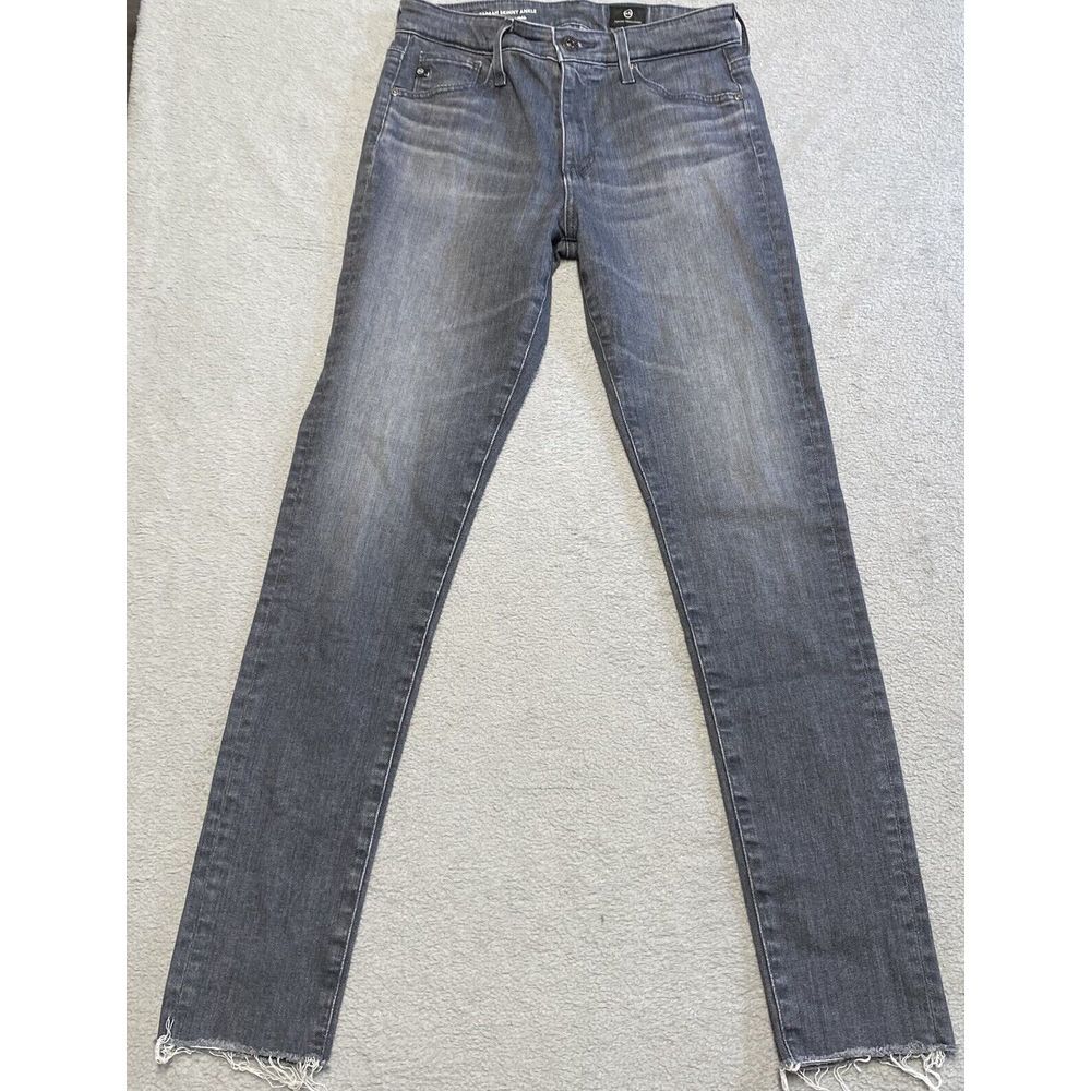 Adriano Goldschmied Jeans Size 26 R Gray Farrah Skinny Ankle‎ 26x28 Raw Hem